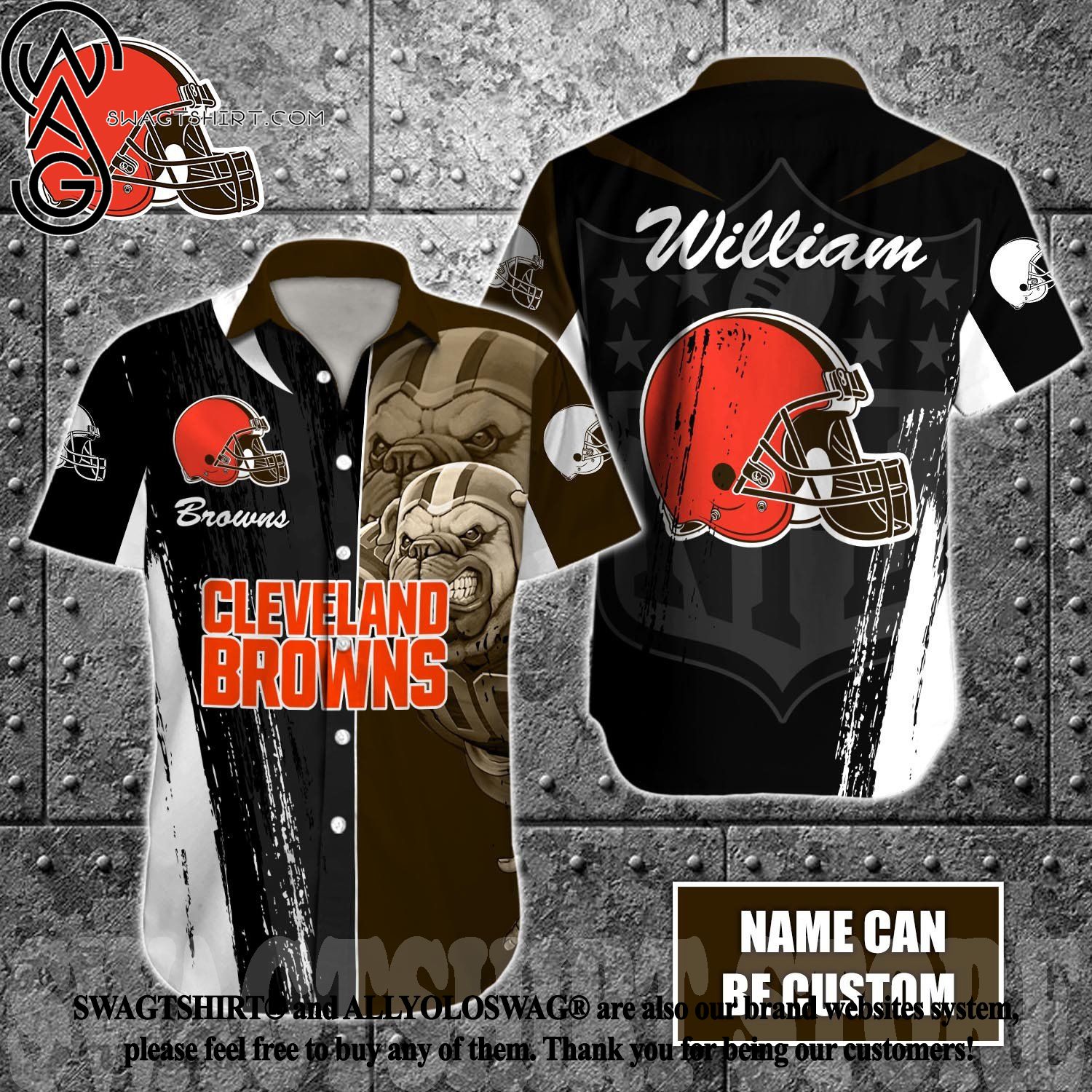 Cleveland Browns NFL NFL Football Custom Name Button Up Hawaiian Shirt - T- shirts Low Price