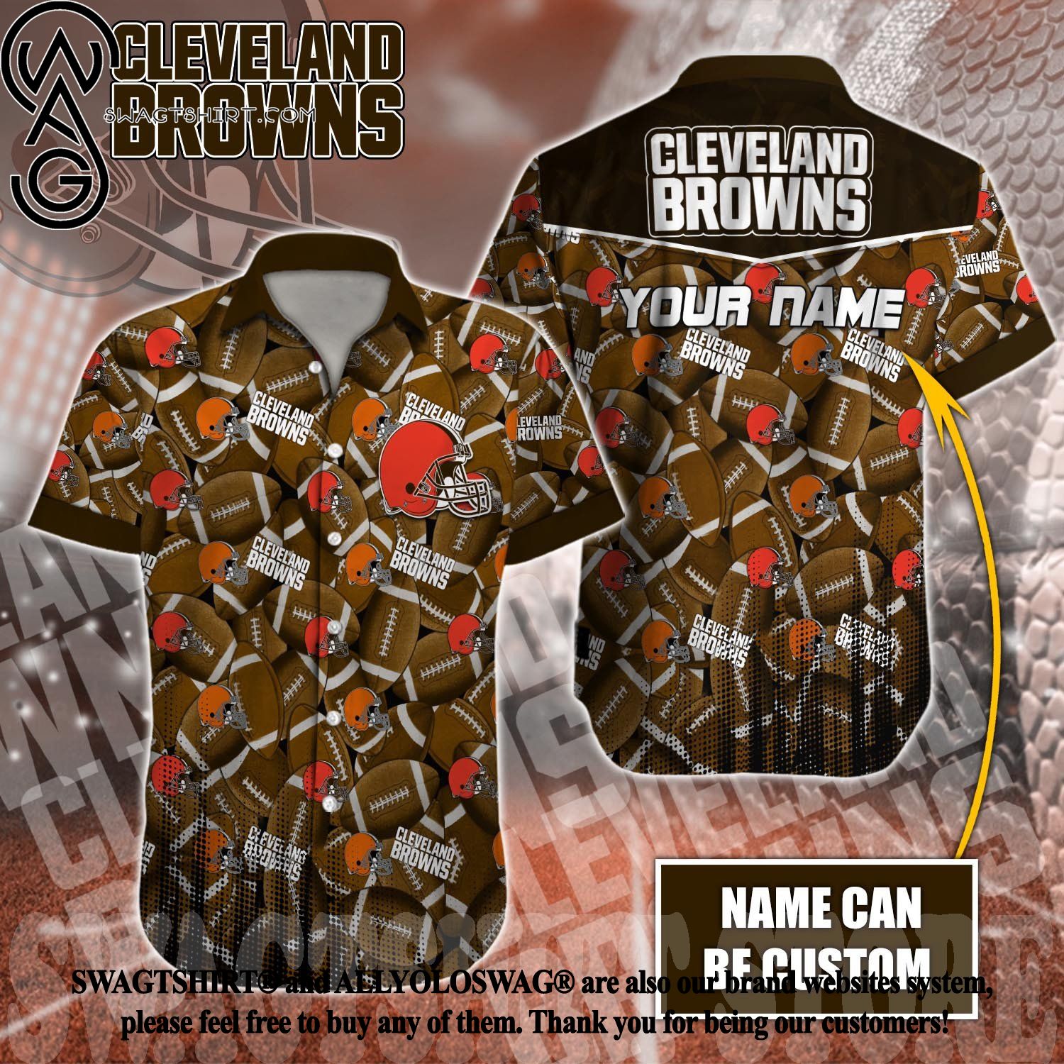 Best Selling Product] Cleveland Browns NFL Classic All Over Print Hawaii  Shirt