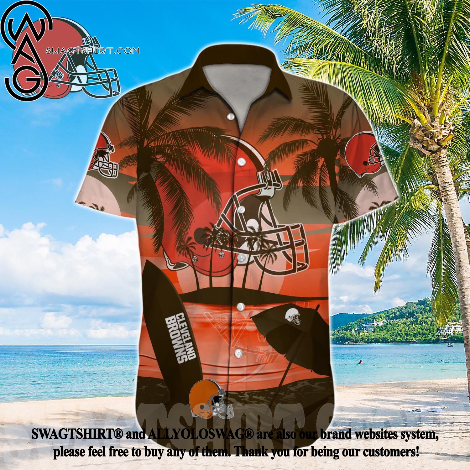 Cleveland Browns Beachwear For Men Nfl Sport Hawaiian Shirt in 2023