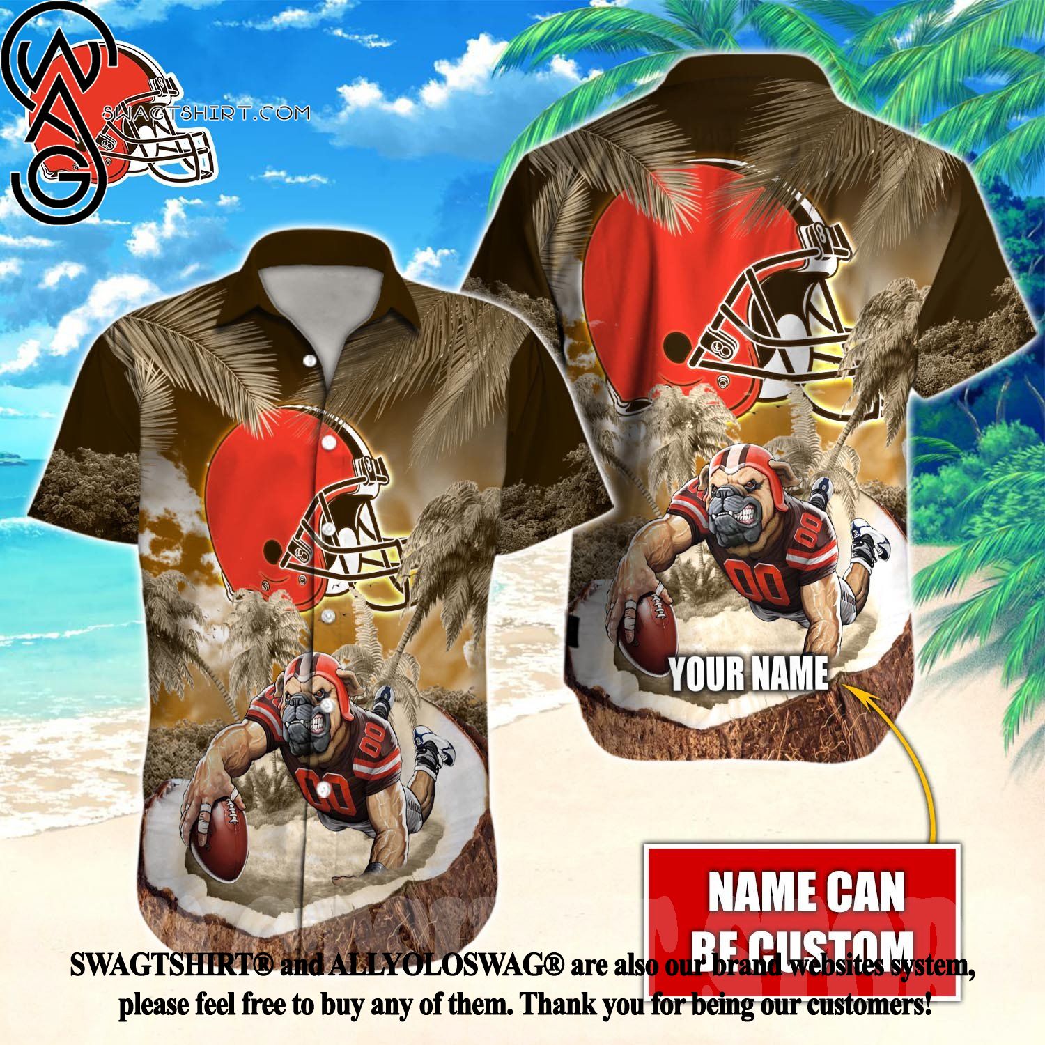 NFL Cleveland Browns Fans Louis Vuitton Hawaiian Shirt For Men And Women