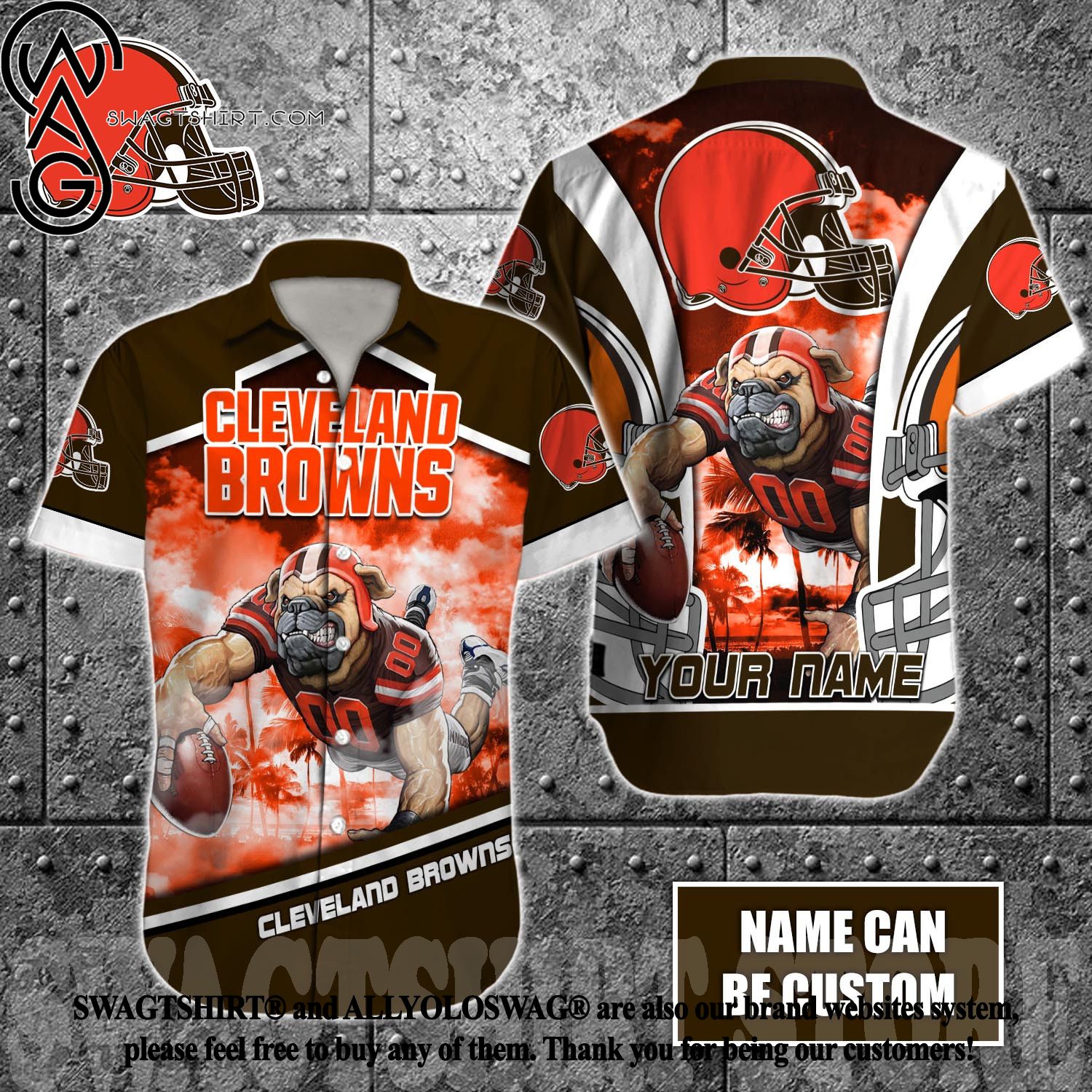 Cleveland Browns Hawaiian Shirt NFL Football Print Custom Name