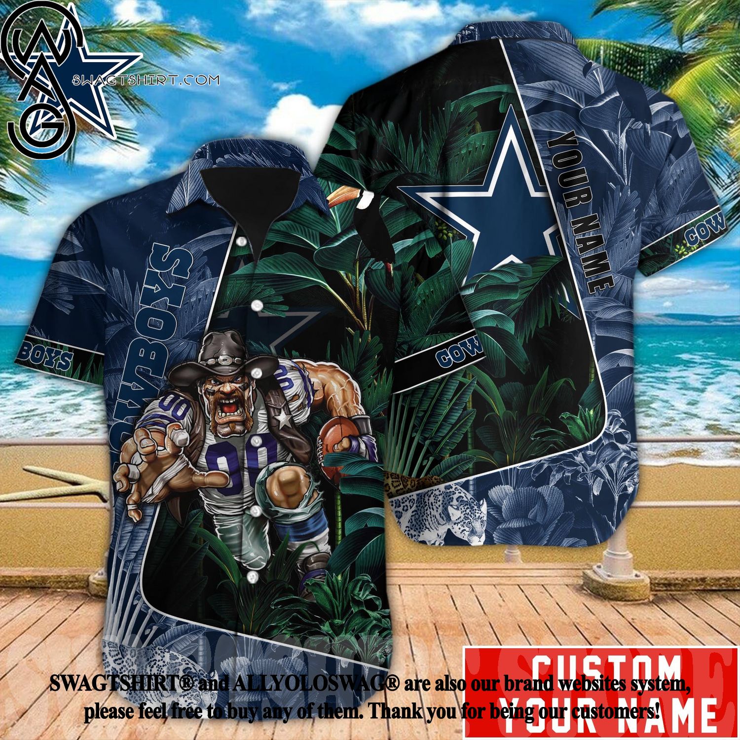 Dallas Cowboys NFL Hawaiian shirt Custom Name Summer Gift - Limotees