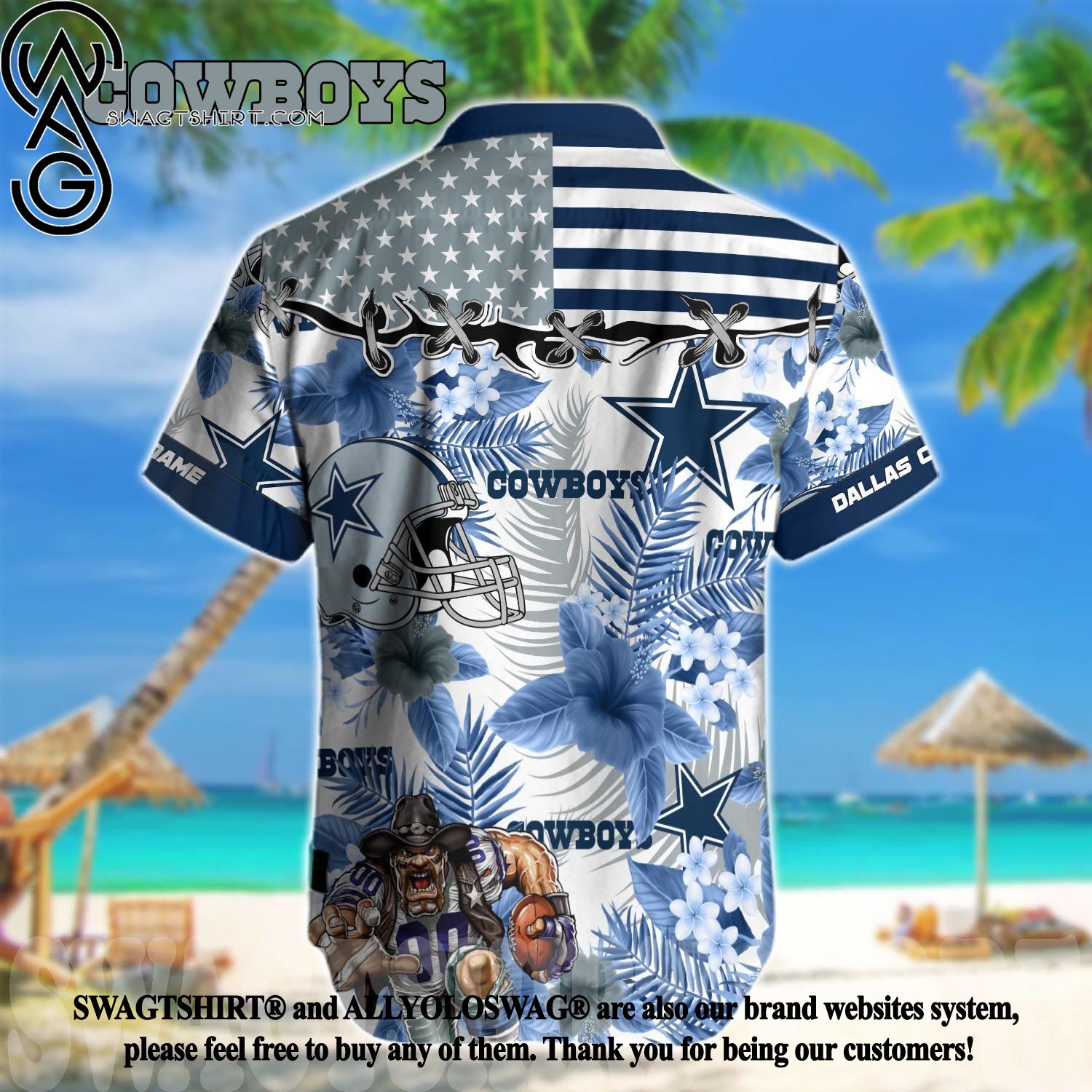 Dallas Cowboys NFL All Over Print Unisex Hawaiian Beach Shirt