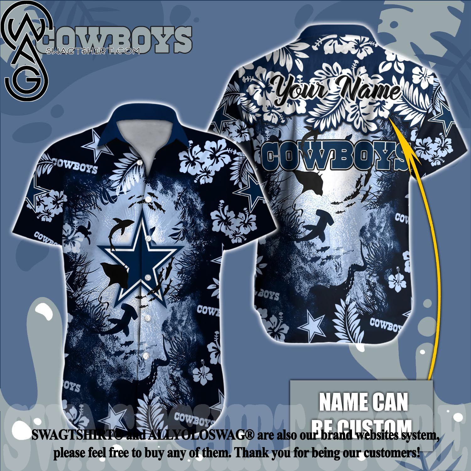 DaDallas Cowboys NFL Custom Classic All Over Printed Hawaiian Shirt -  Limotees