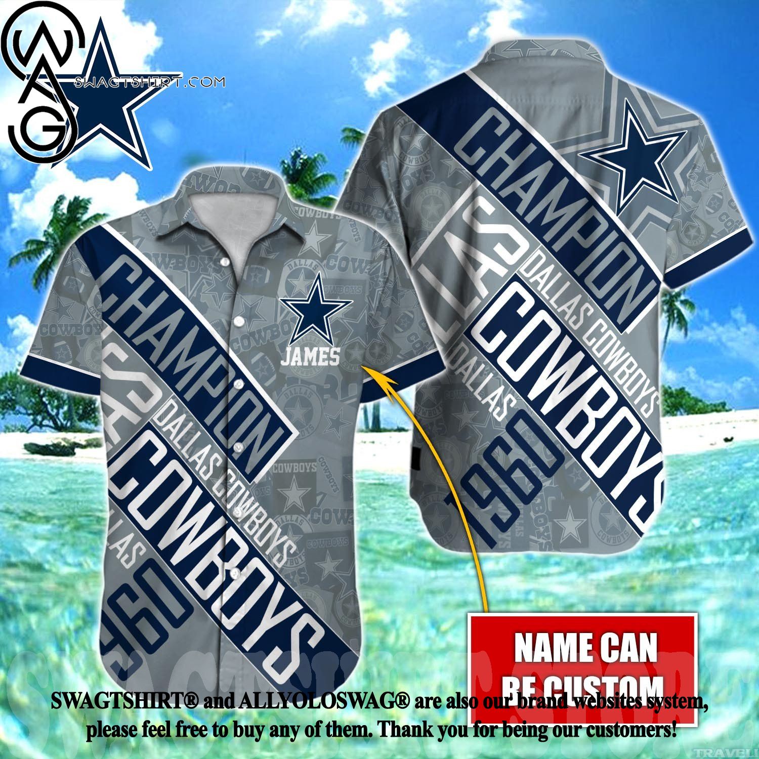 Dallas Cowboys NFL Classic Full Printing Hawaiian Aloha Shirt - Limotees