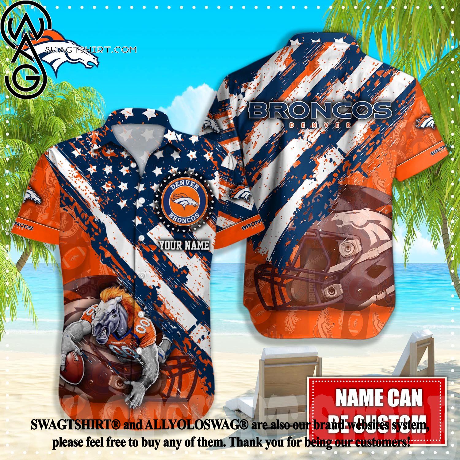 NFL Denver Broncos Grateful Dead Hawaiian Shirt