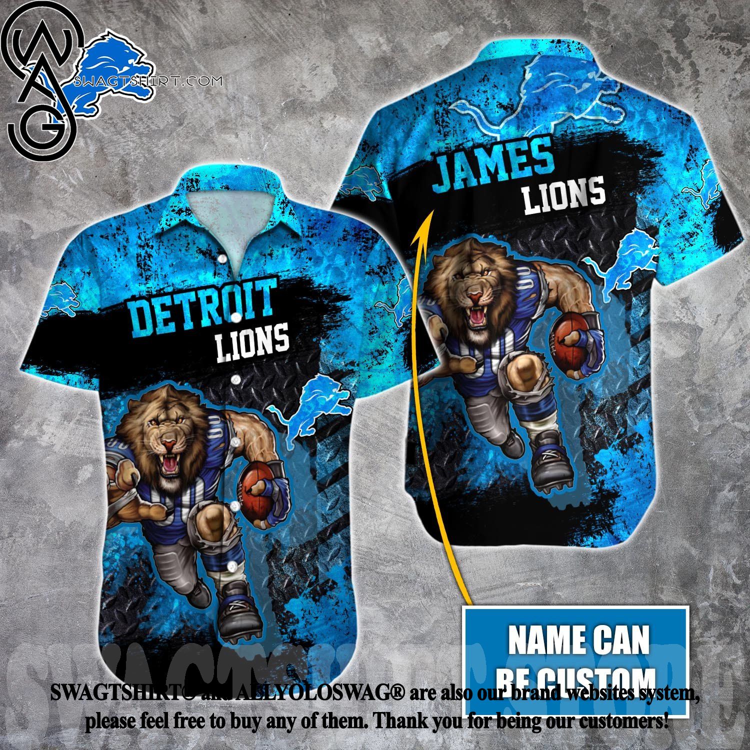 Detroit Lions Hawaiian 3D Printed Shirt - William Jacket