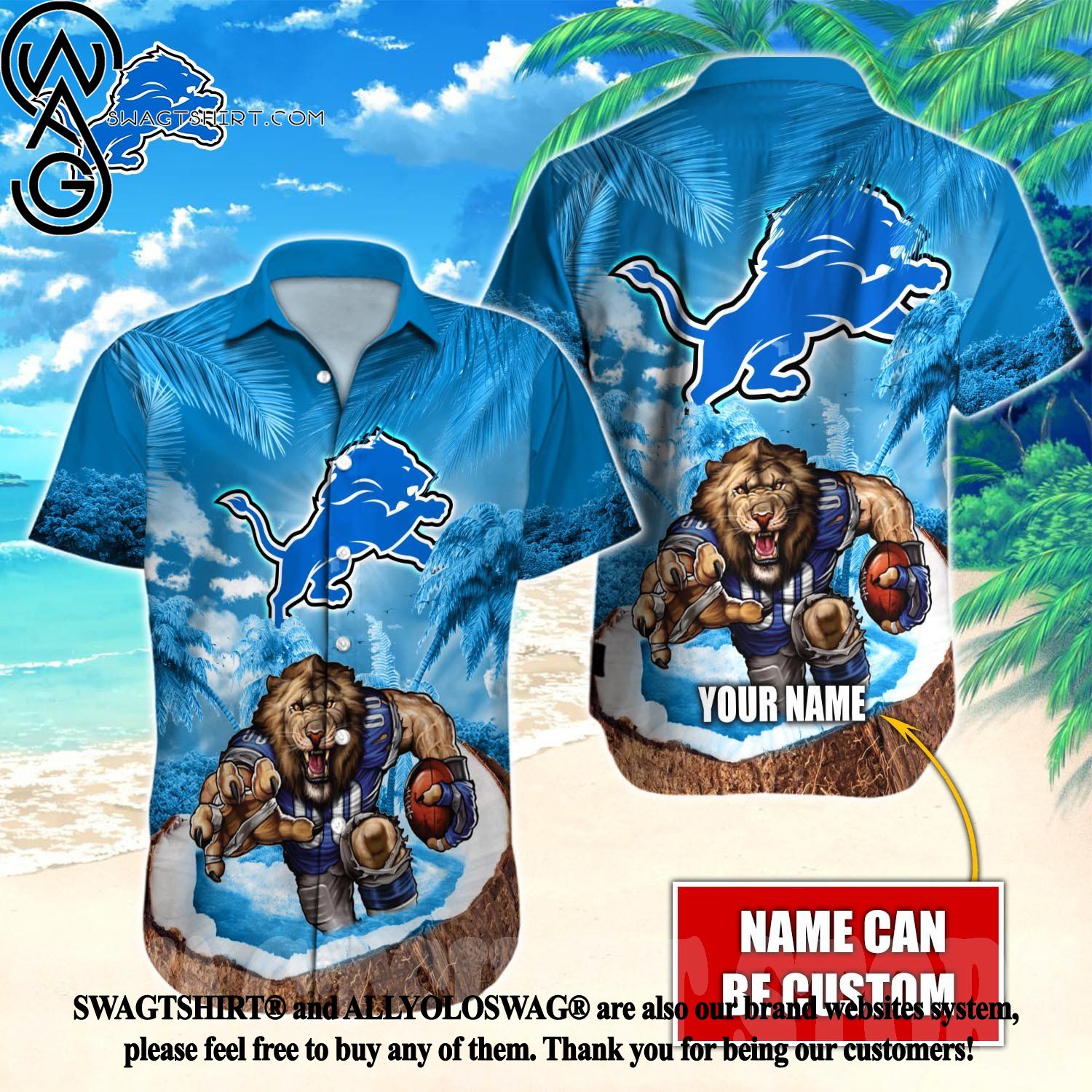 Best Selling Product] Detroit Lions NFL Full Print Hawaii Shirt