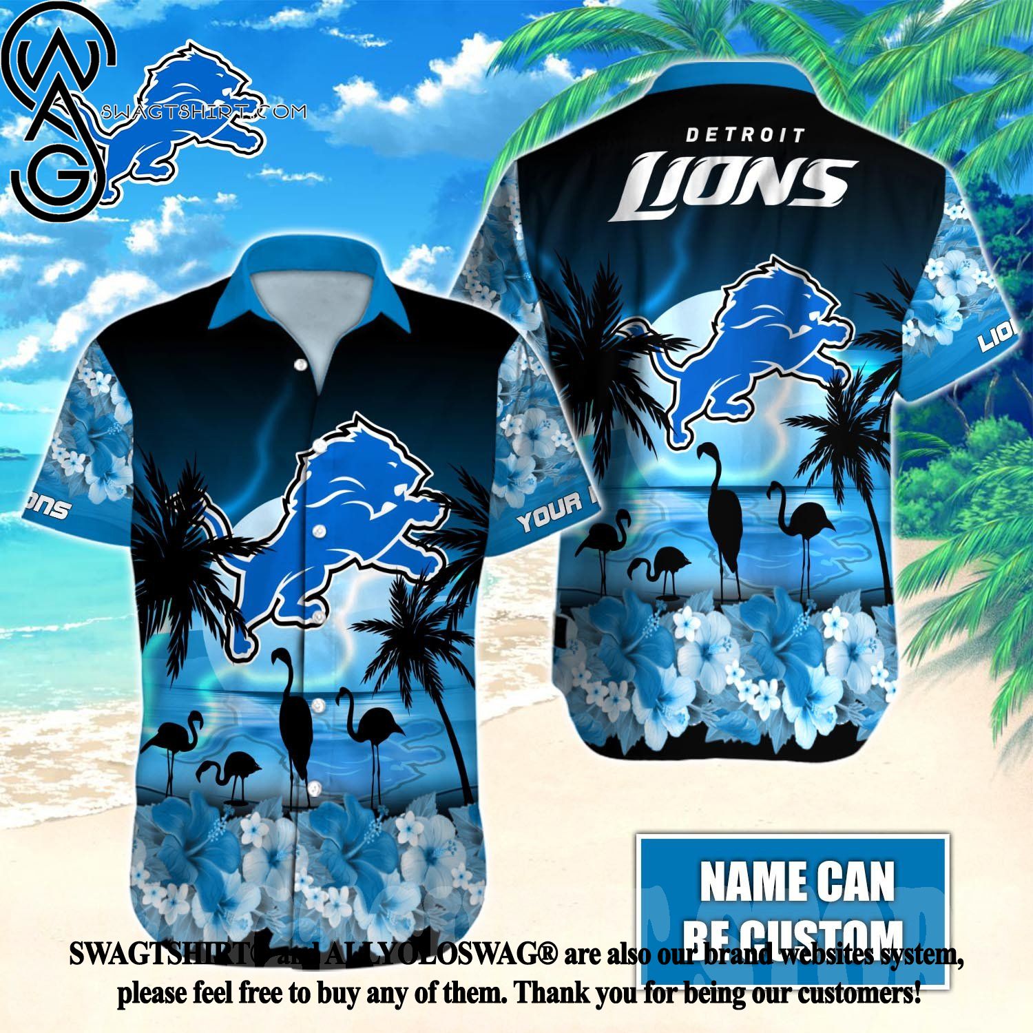 Detroit Lions NFL Baby Yoda Hawaiian shirt Custom Name Special Summer Gift  For Fans - Limotees