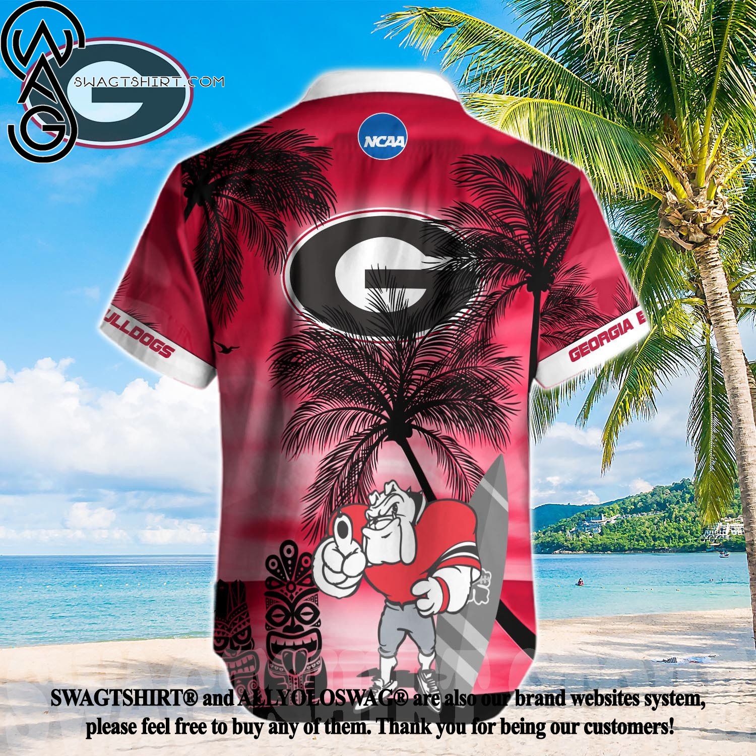 Georgia Bulldogs NCAA1 Hawaiian Shirt 4th Of July Independence Day Best  Gift For Men And Women Fans