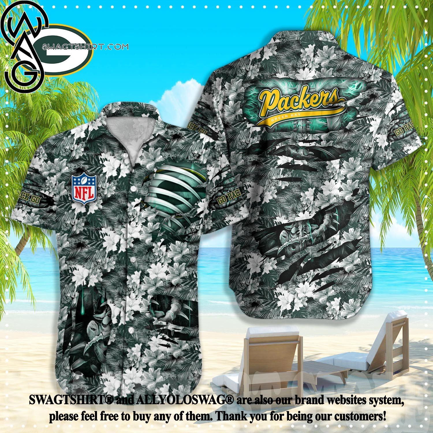 Green Bay Packers Hawaiian Shirt Sporty Swag Green Bay Gifts - Personalized  Gifts: Family, Sports, Occasions, Trending