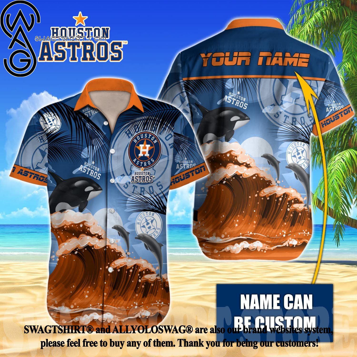 Custom Name Houston Astros MLB Aloha Hawaiian Shirt - T-shirts Low