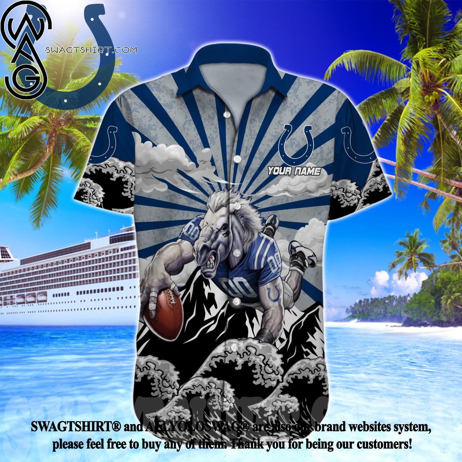 Best Selling Product] Indianapolis Colts NFL Classic All Over Print Hawaii  Shirt