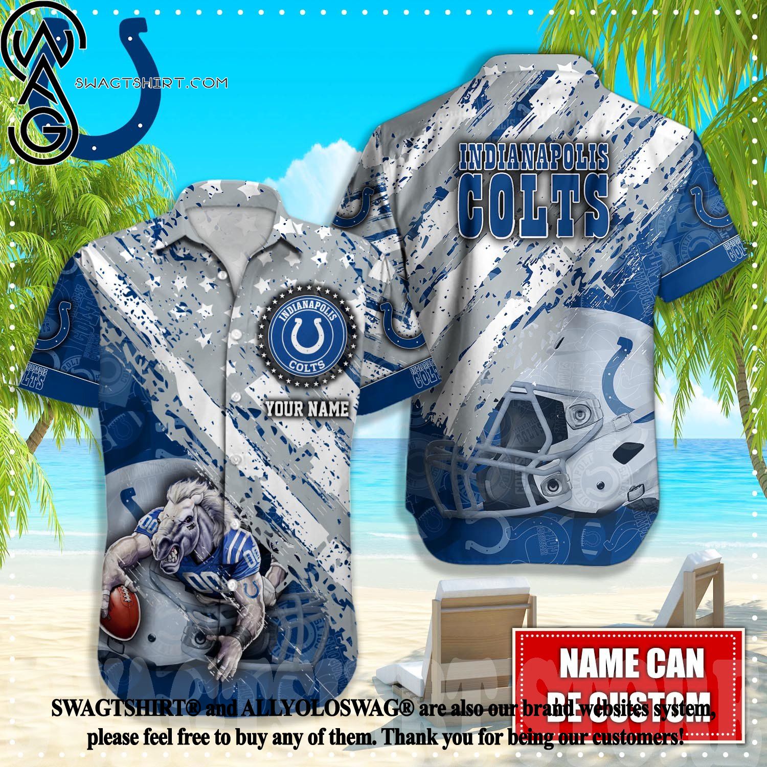 Best Selling Product] Indianapolis Colts NFL Classic All Over Print Hawaii  Shirt