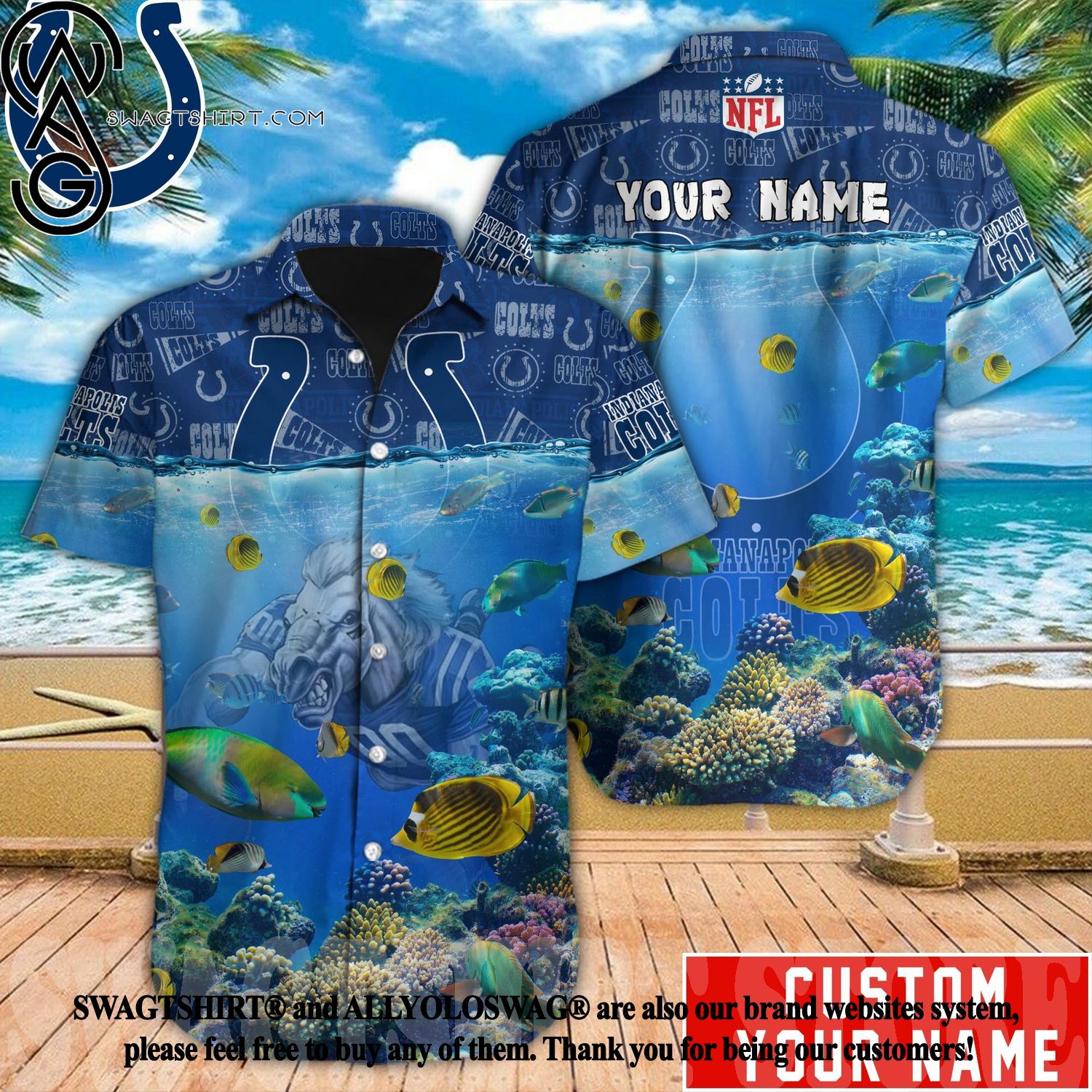 NFL Indianapolis Colts Hawaiian Shirt Halloween Iron Maiden