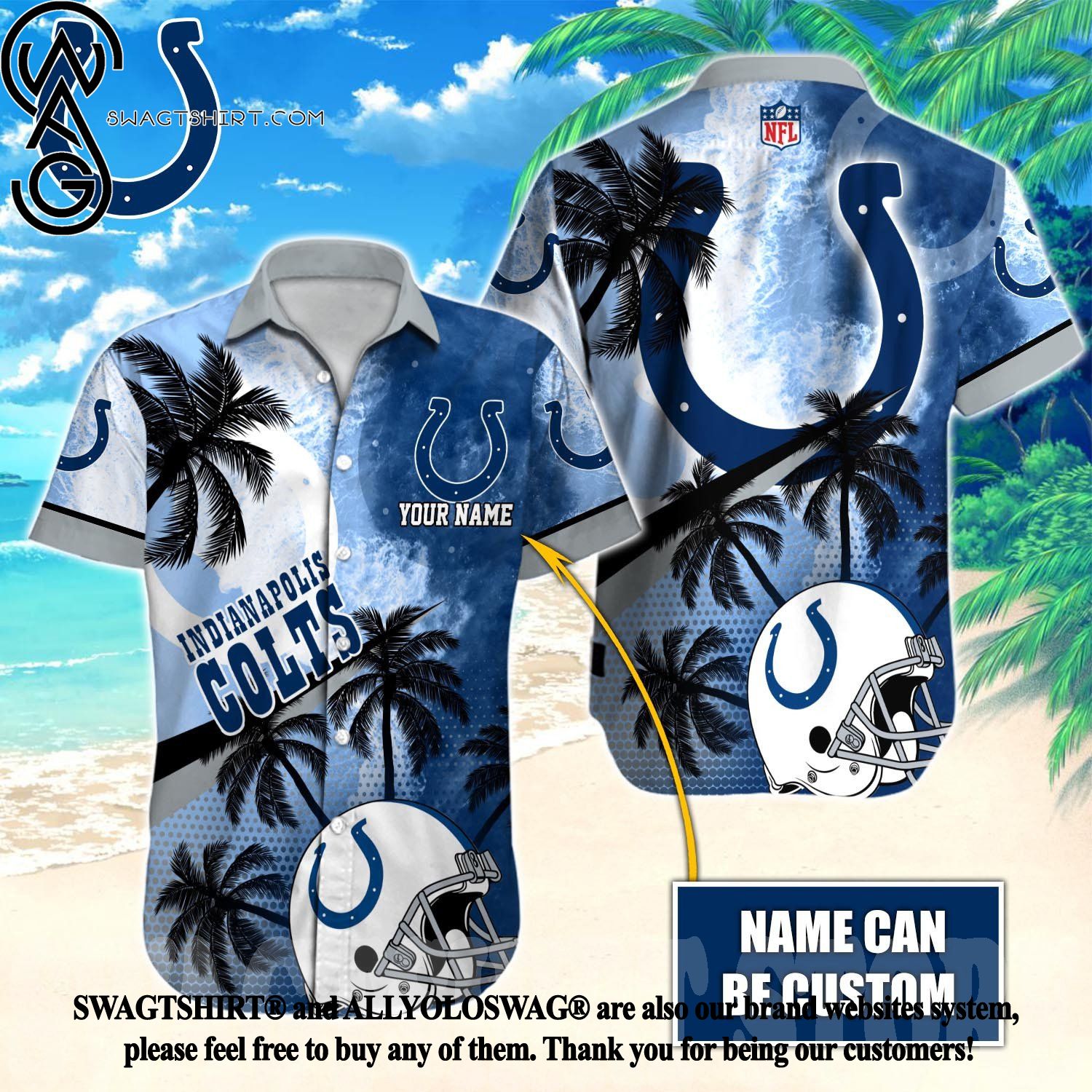 Best Selling Product] Indianapolis Colts NFL Classic All Over Print Hawaii  Shirt