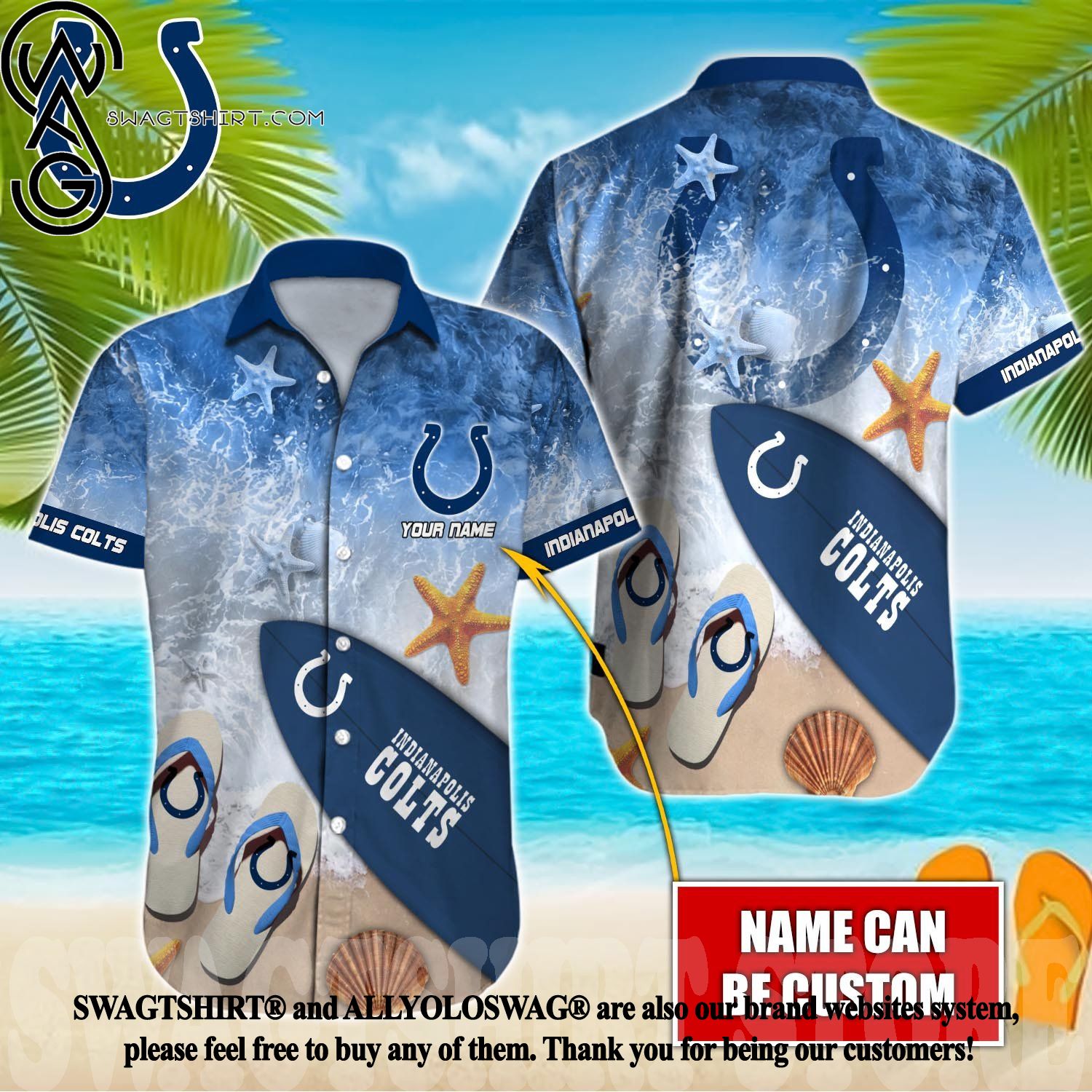 Indianapolis Colts NFL Hawaiian Shirt, Button Shirt - Reallgraphics