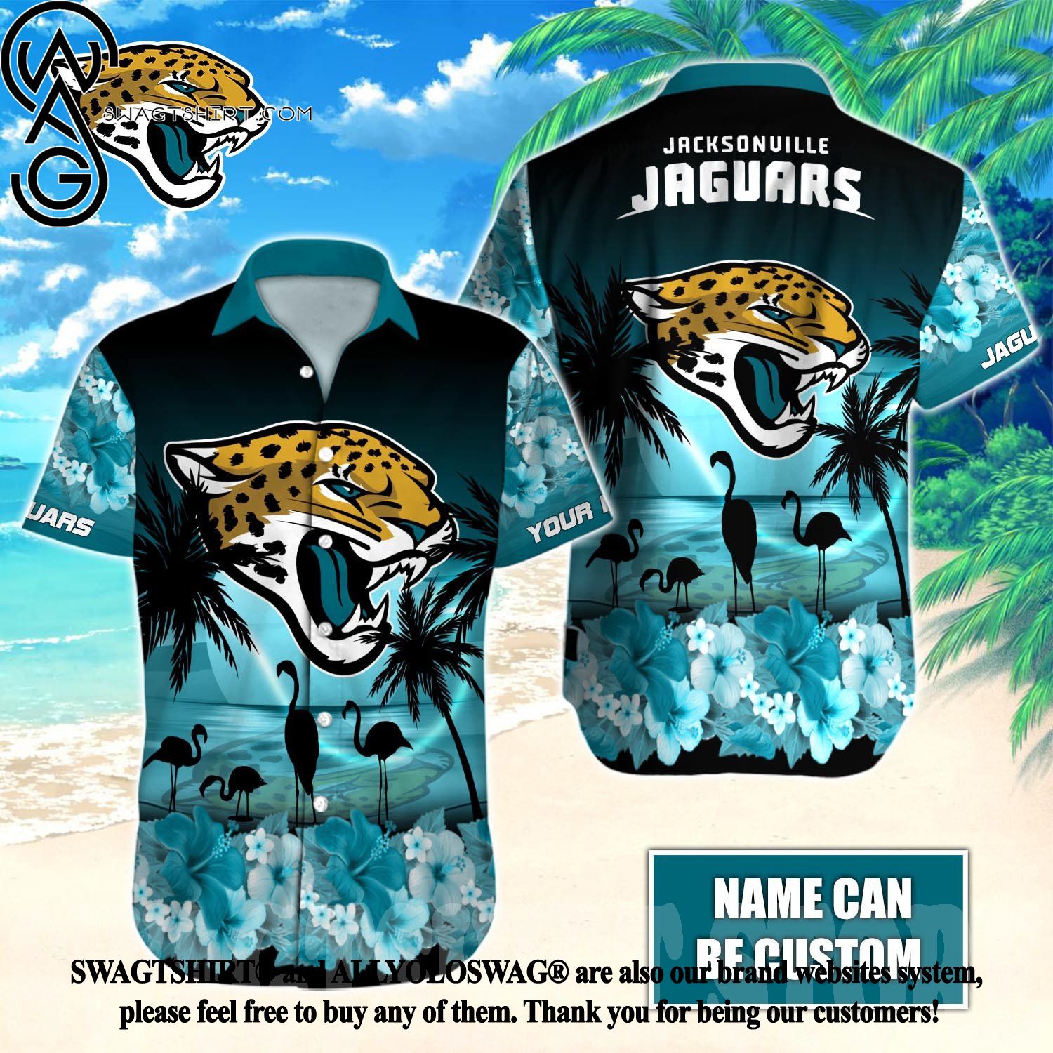 The best selling] Personalized Jacksonville Jaguars Football Team All Over  Print Hawaiian Shirt - Blue