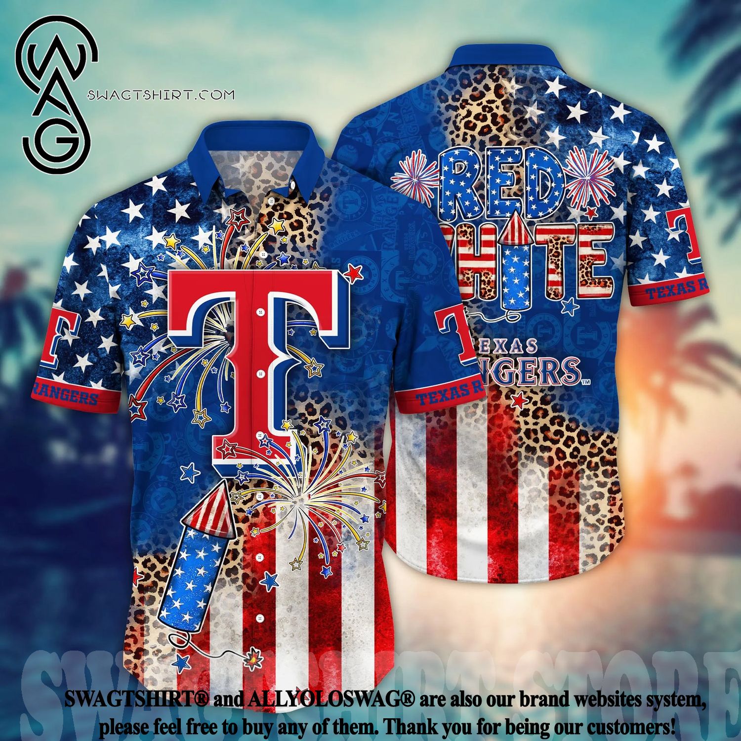 Best Selling Product] Texas Rangers MLB Independence Day Full Printing  Unisex Hawaiian Shirt