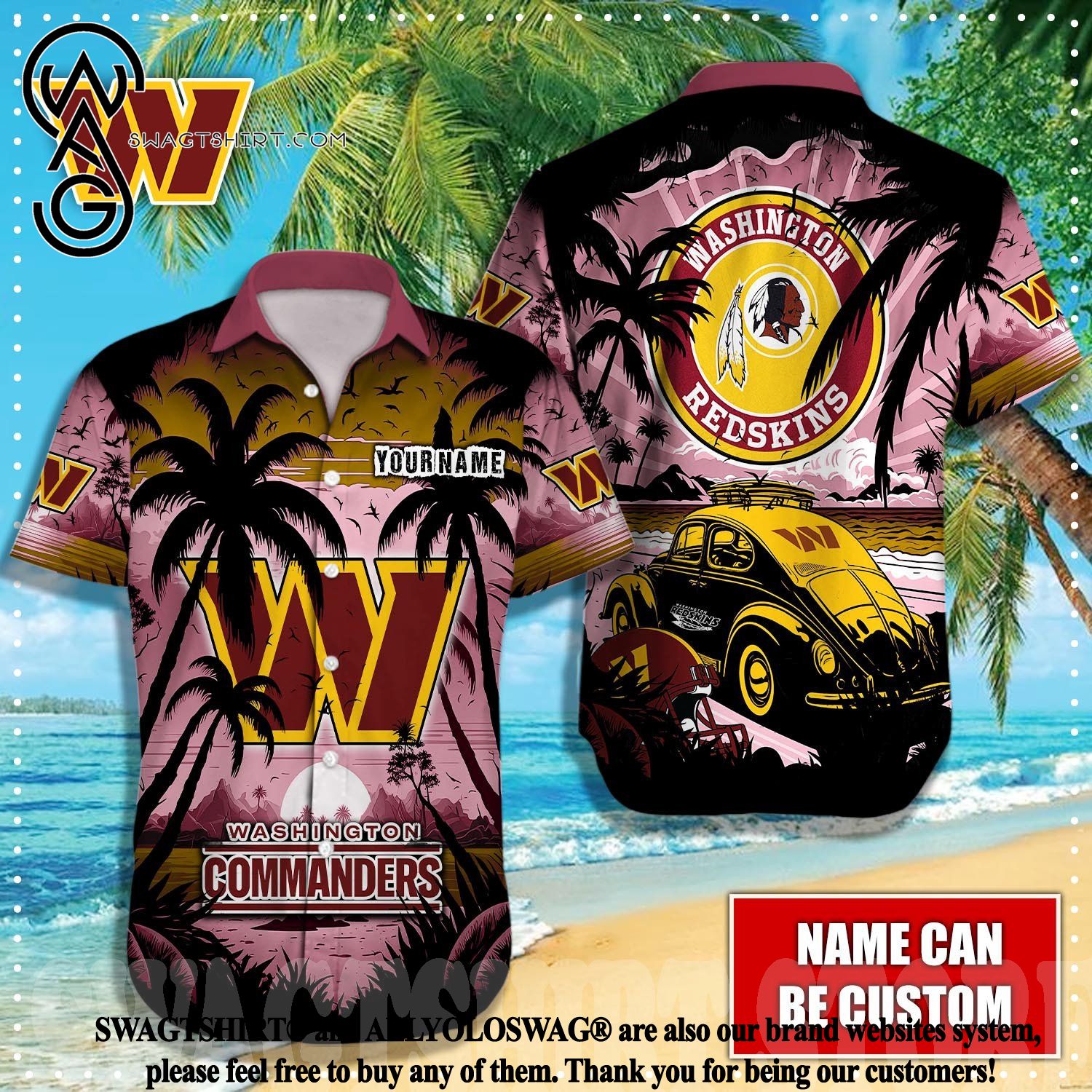 Washington Commanders Hawaiian Shirt All Over Print - T-shirts Low Price