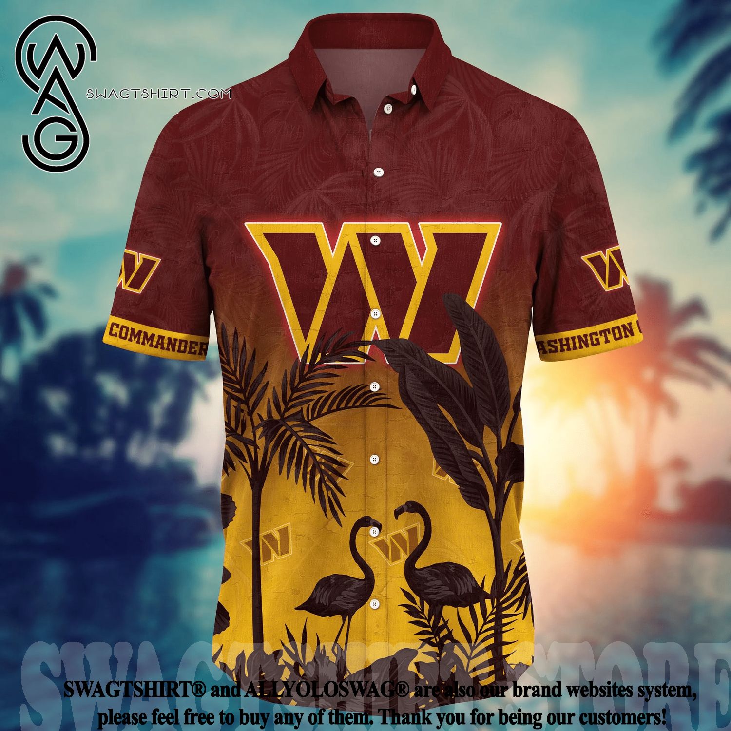 Best Selling Product] Washington Commanders NFL Custom Unisex Full Printed  Hawaiian Shirt