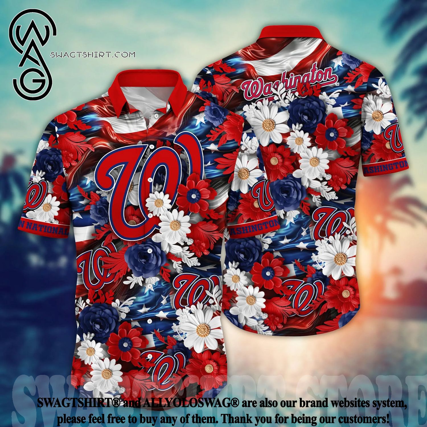 MLB Washington Nationals Grateful Dead Hawaiian Shirt