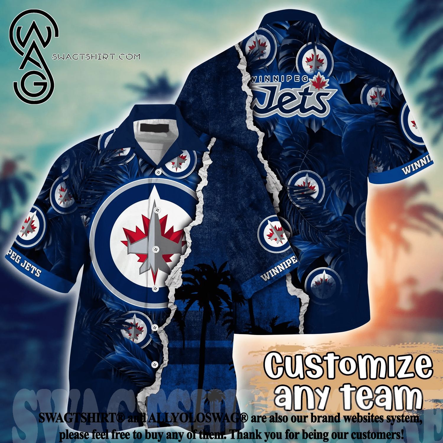 NHL Winnipeg Jets Special Aloha Design Aloha Hawaiian Shirt