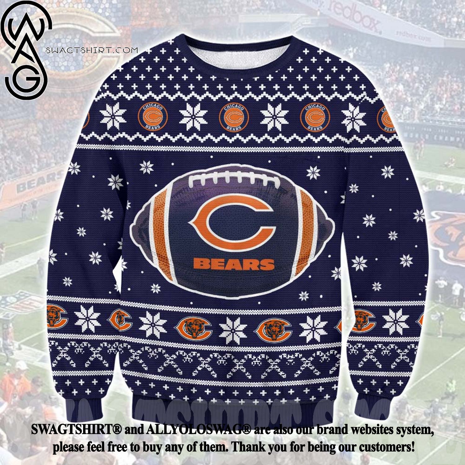 Chicago Bears NFL Est.1920 Ugly Wool Sweater - Chicago Bears Christmas  Sweater