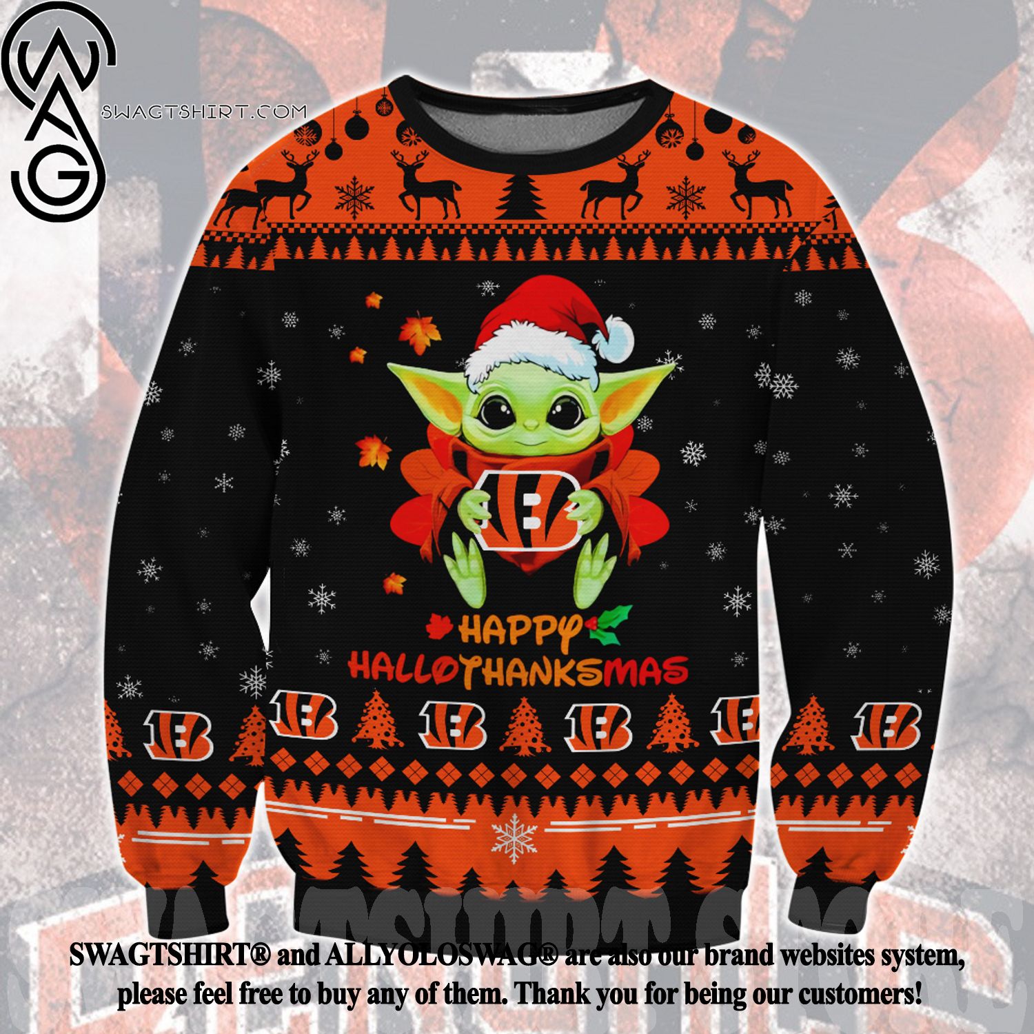 Cincinnati Bengals Fans Skull Sleigh Knitted Christmas Sweater - Limotees