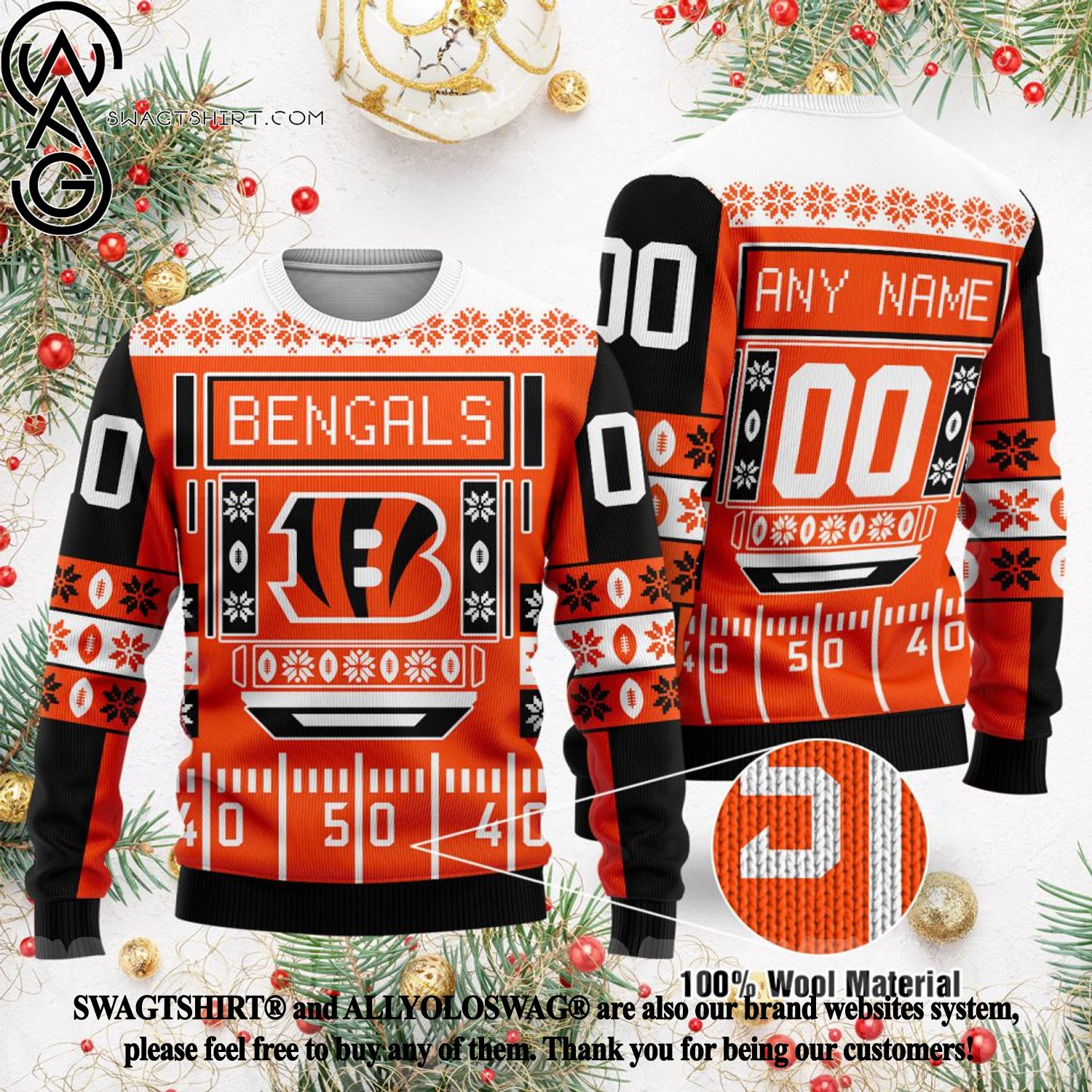 Cincinnati Bengals Basic Knitted Sweater For Christmas - Freedomdesign