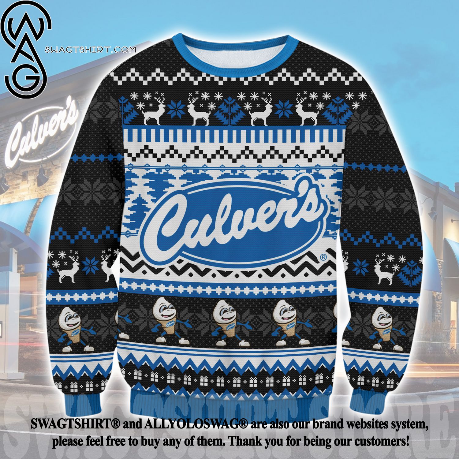 Best Selling Product] Culver's Ugly Christmas Holiday Sweater
