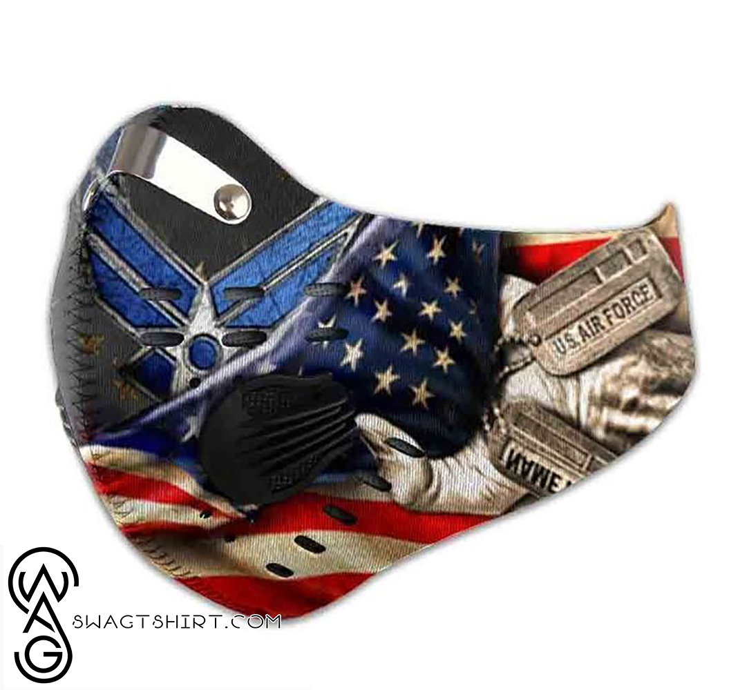 American flag air force filter activated carbon face mask