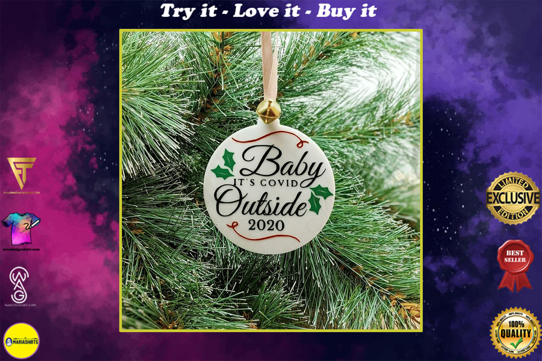 baby its covid outside 2020 christmas ornament