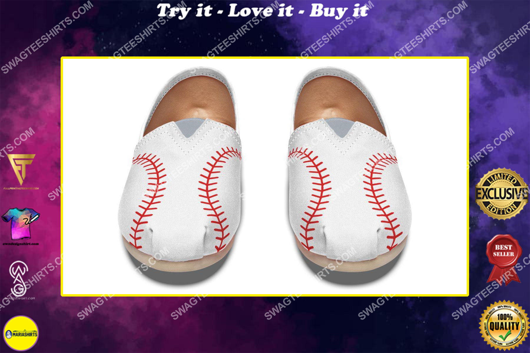 baseball lovers all over printed toms shoes