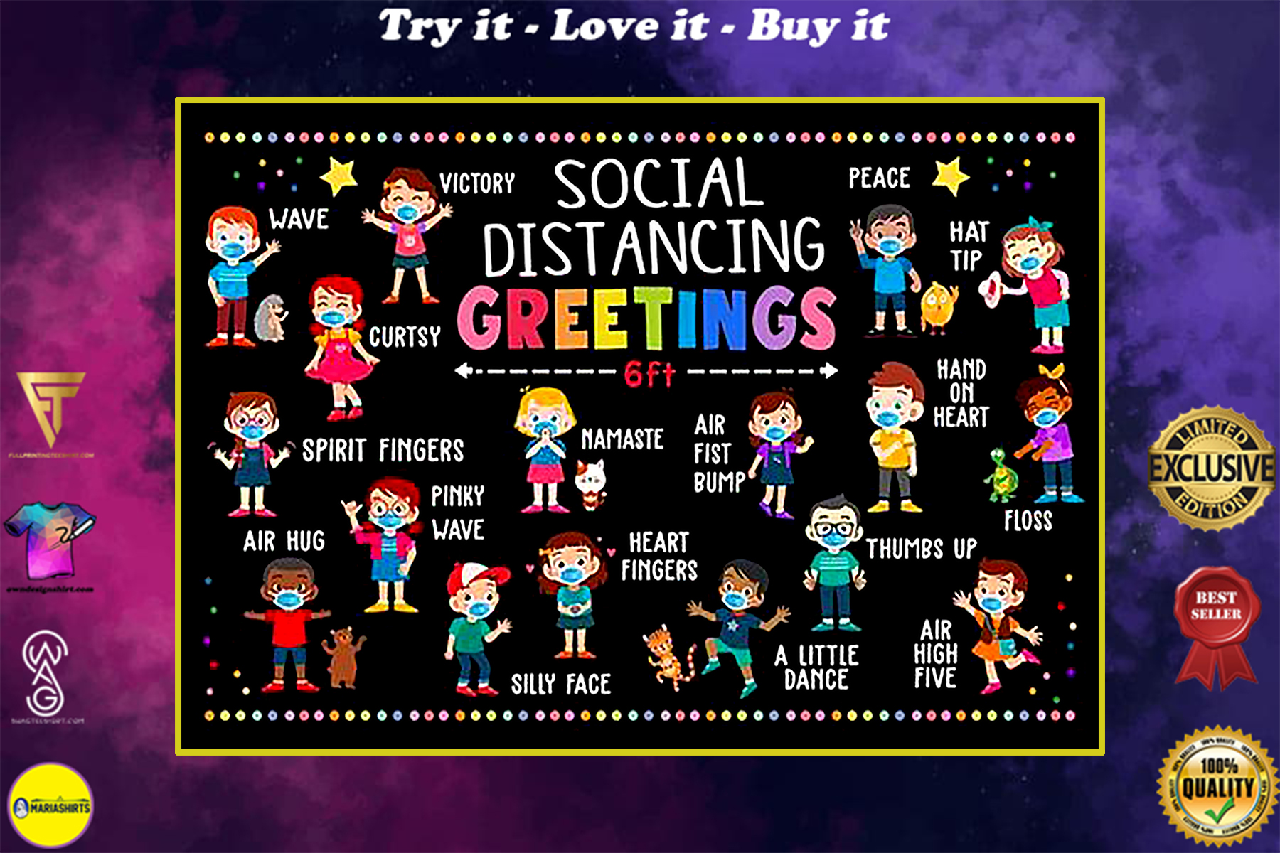 classroom social distancing greetings school poster