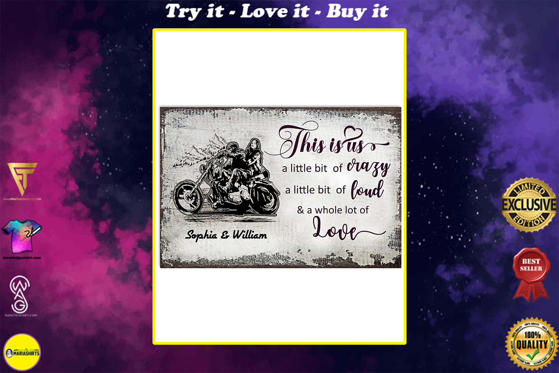 custom name this is us a little bit of crazy motorcycle couple poster