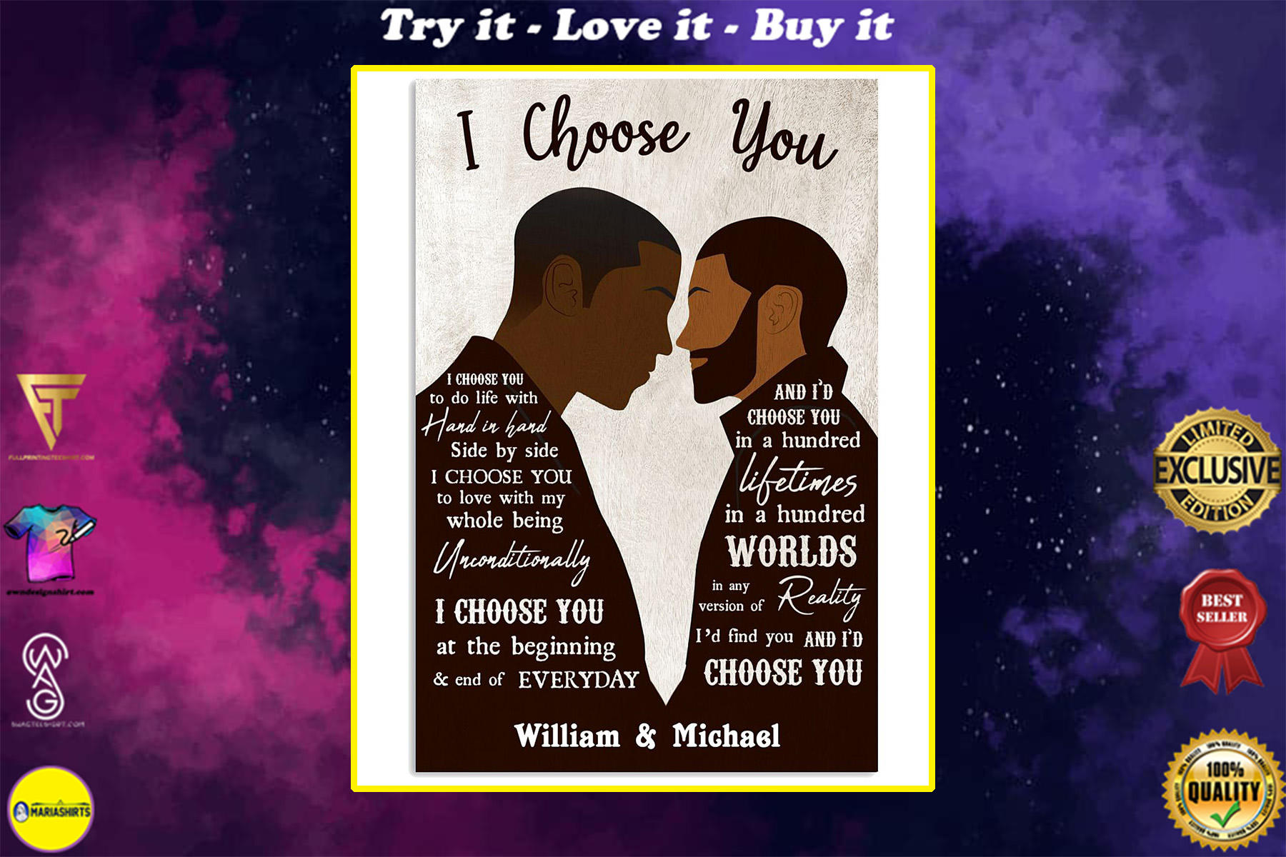 custom your name black gay couple id find you and i choose you poster