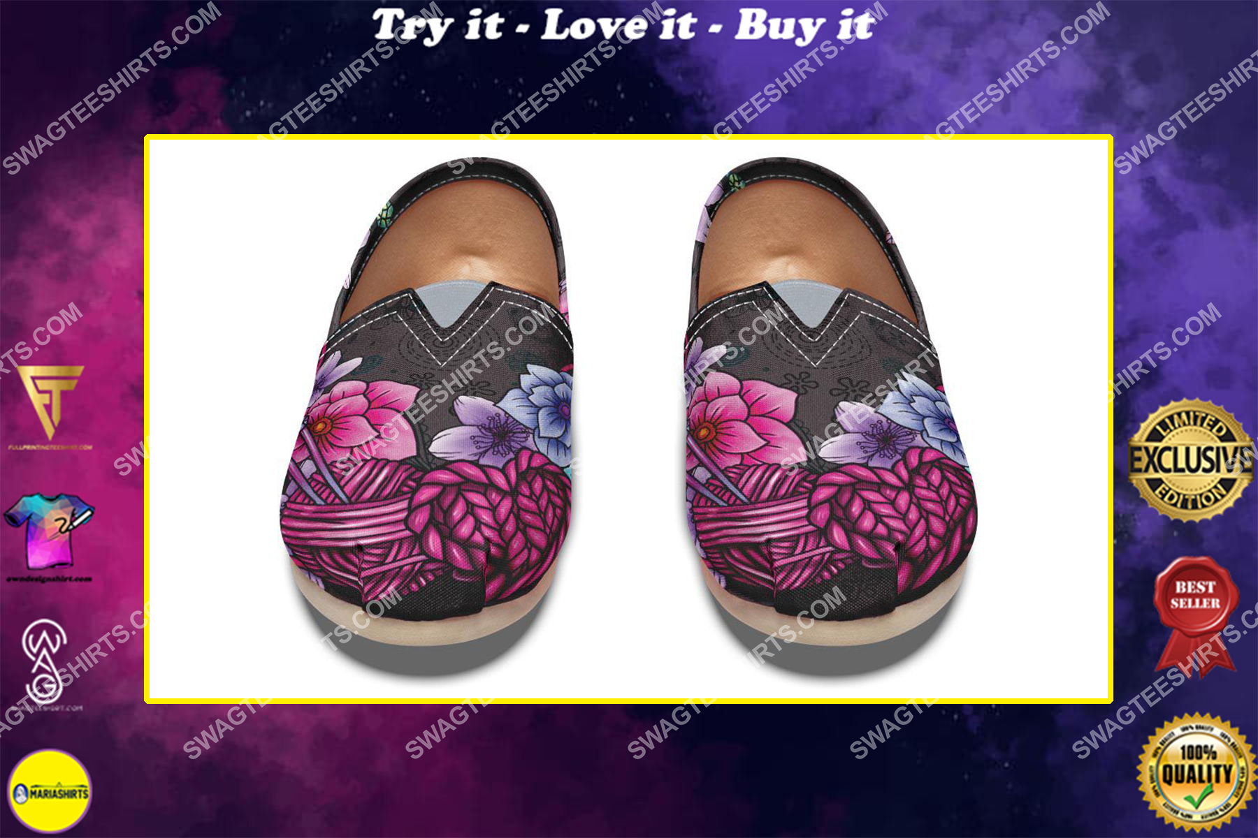 floral knitting vintage all over printed toms shoes