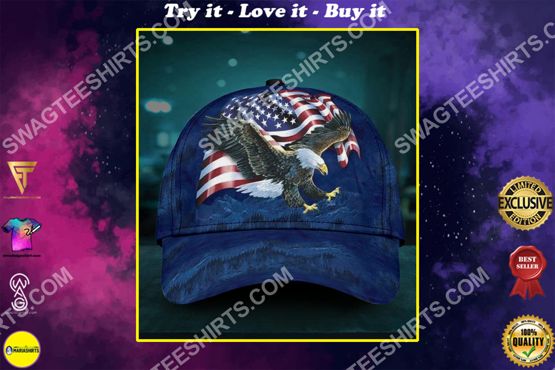 fourth of july independence day all over printed classic cap