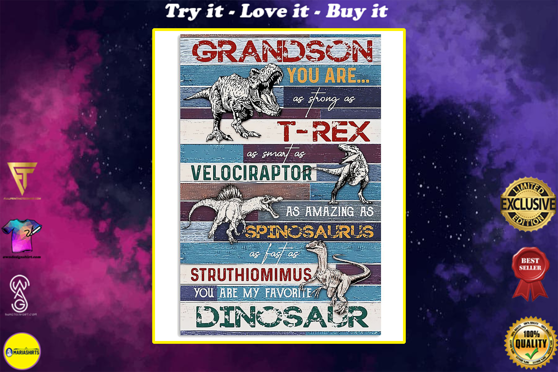 grandson you are my favorite dinosaur poster