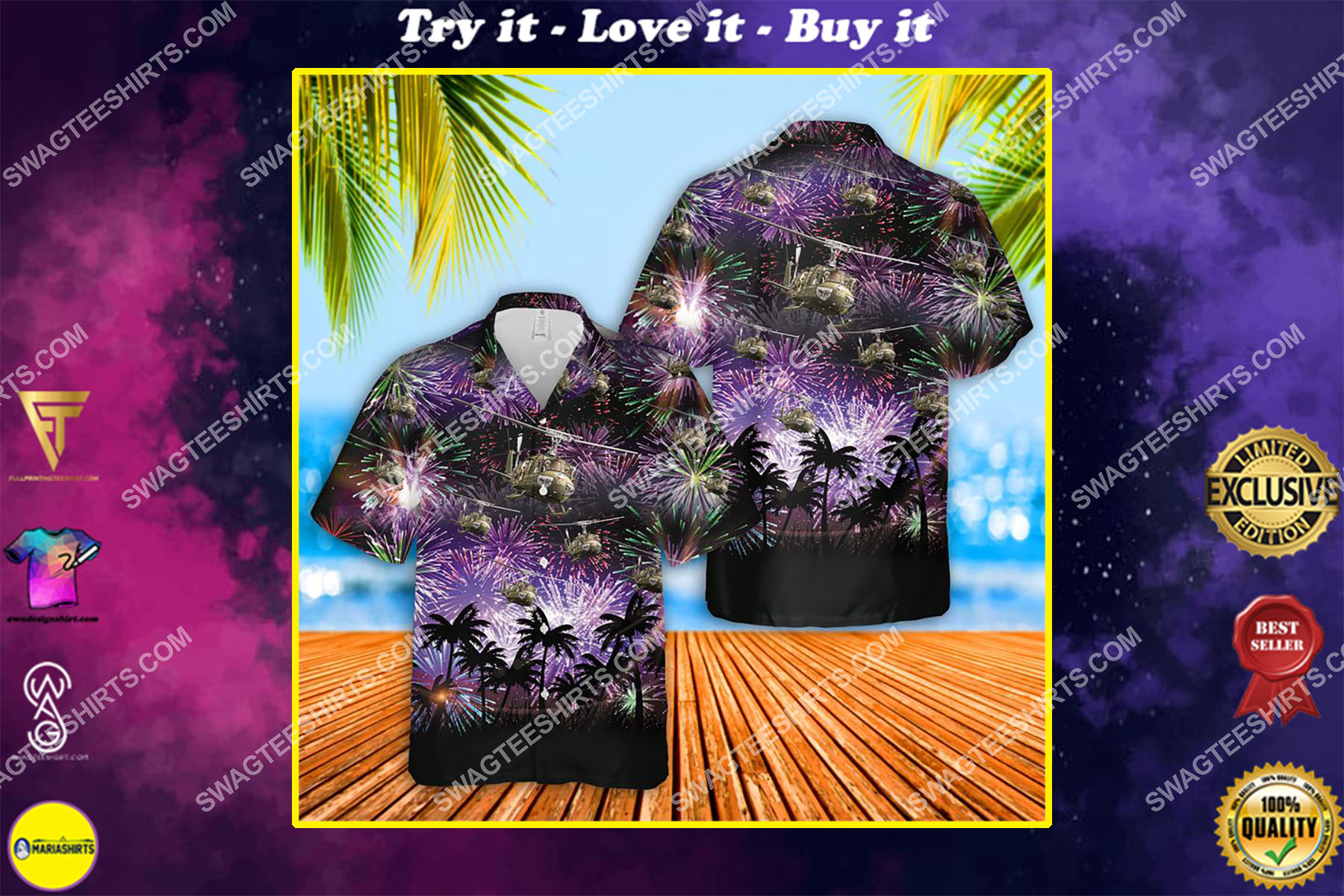 huey 4th of july all over print hawaiian shirt