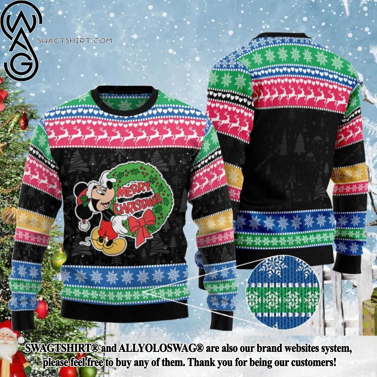 Mickey Merry Xmas Cartoon Lover Gift Disney Ugly Christmas Sweater