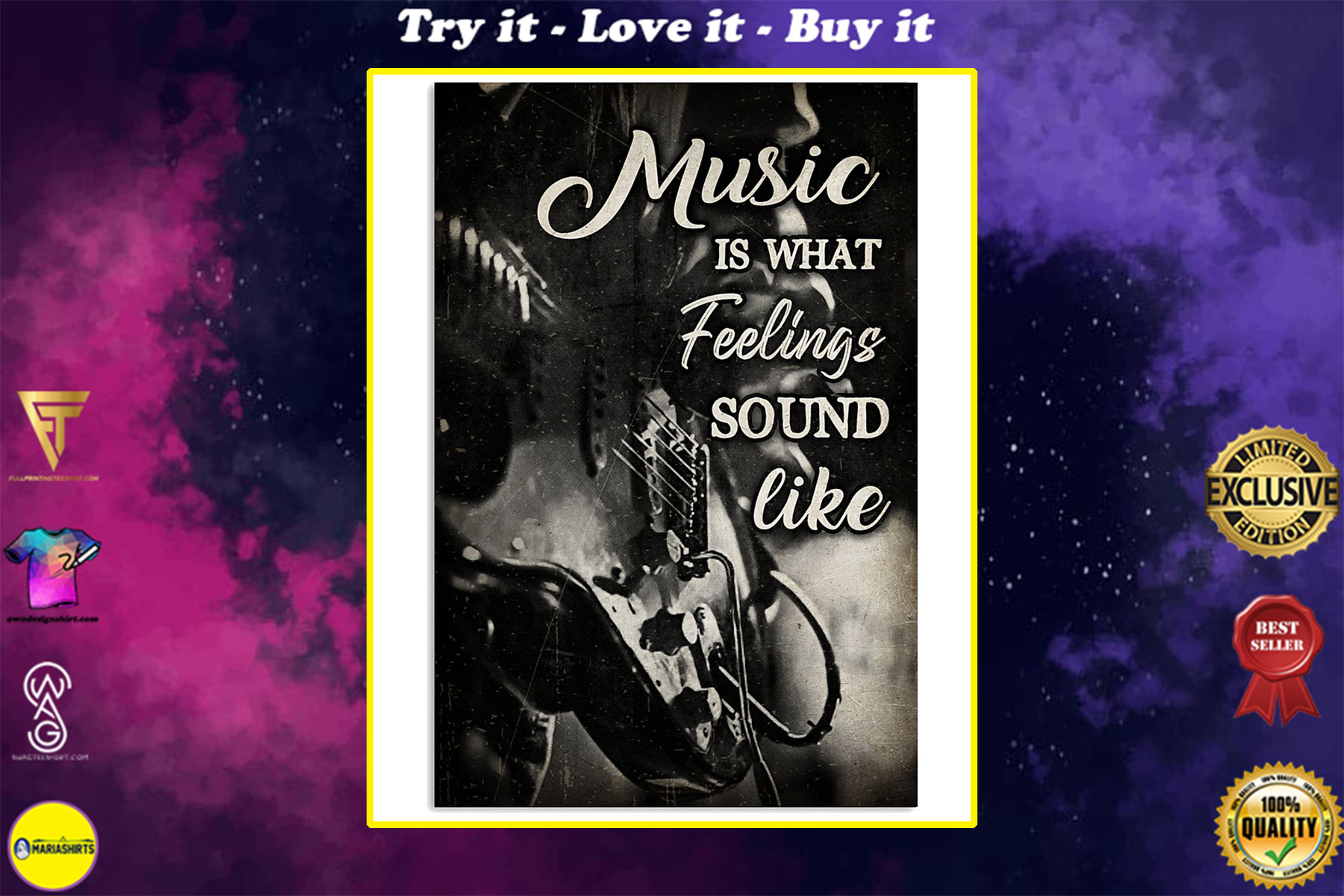 music is what feelings sound like wall art poster