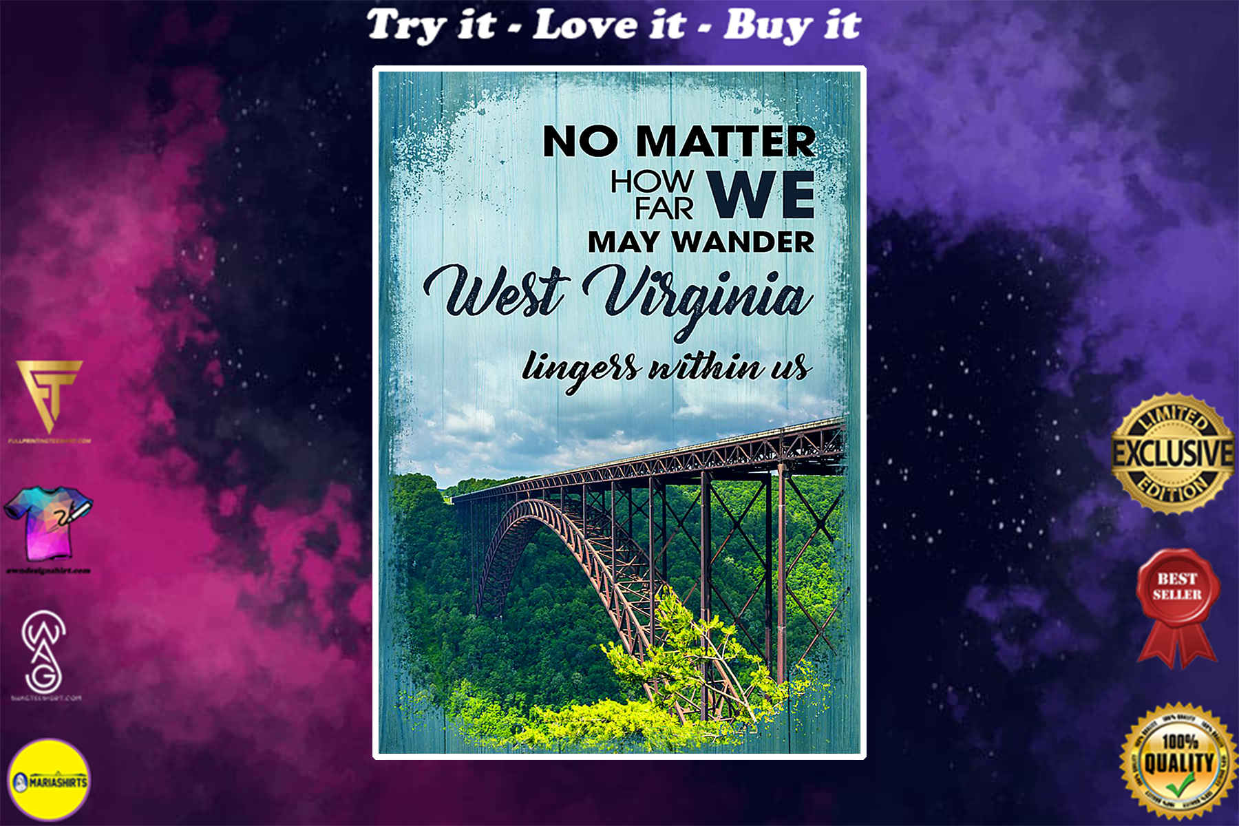 no matter how far we may wander west virginia lingers within us poster