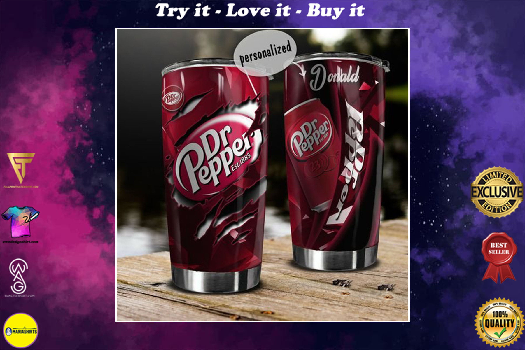 personalized name dr pepper tumbler