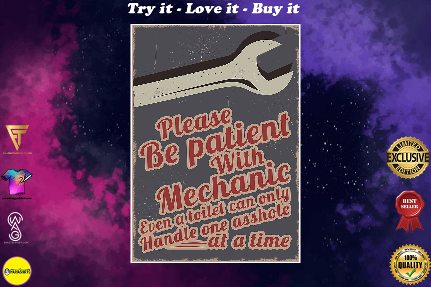 please be patient with mechanic vintage poster