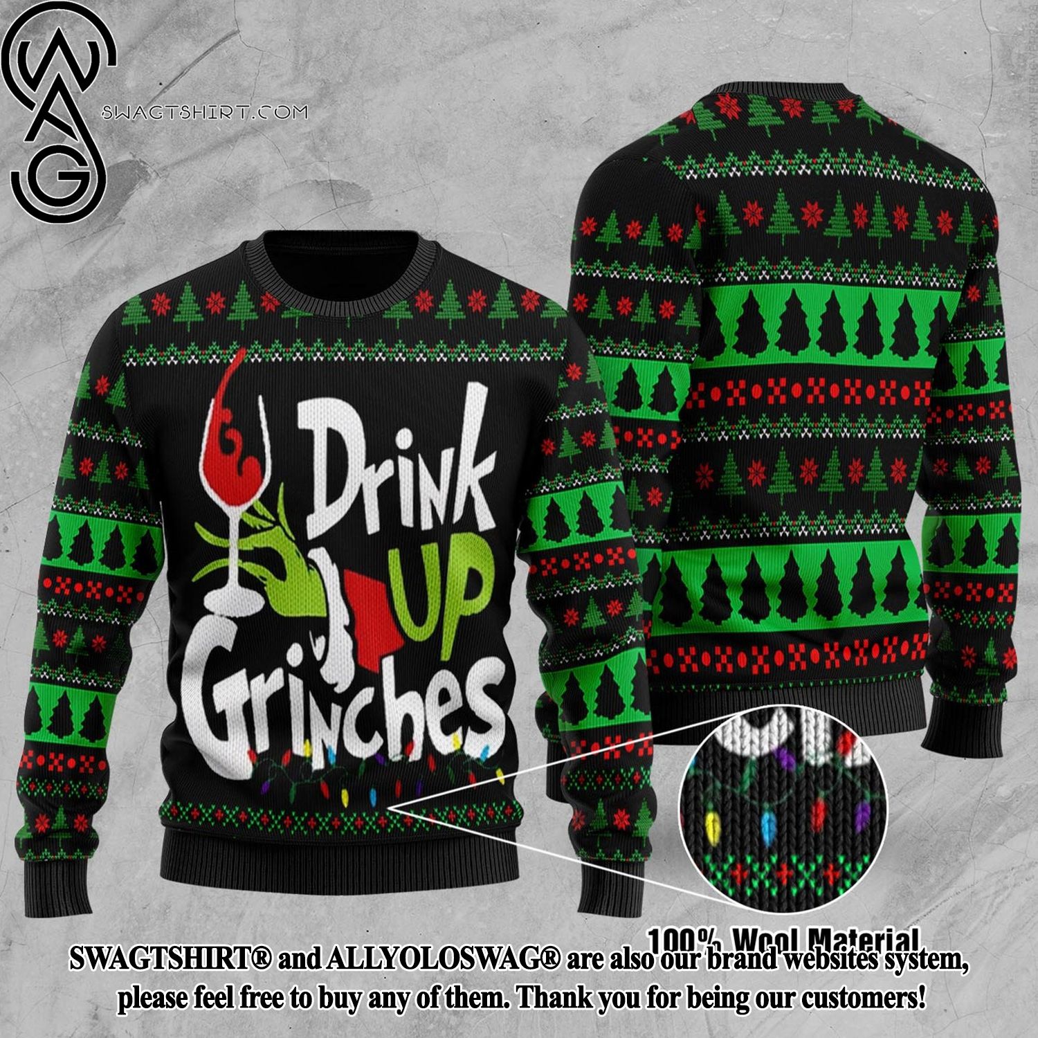 The Grinch Xmas Drink Up Grinches Ugly Christmas Sweater
